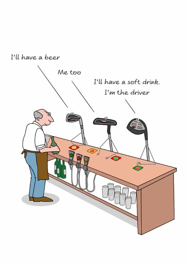 Funny Birthday Card - Golf - I'm The Driver created by Swizzoo