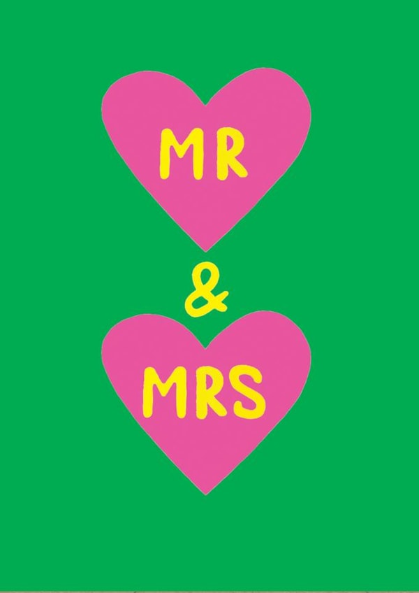 Fun Wedding Card - Mr And Mrs - Hearts created by Earlybird