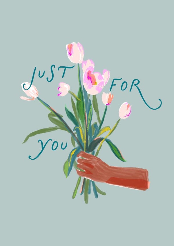 Pretty Love And Friendship Card - Tulips - Just For You created by Louisa Taylor