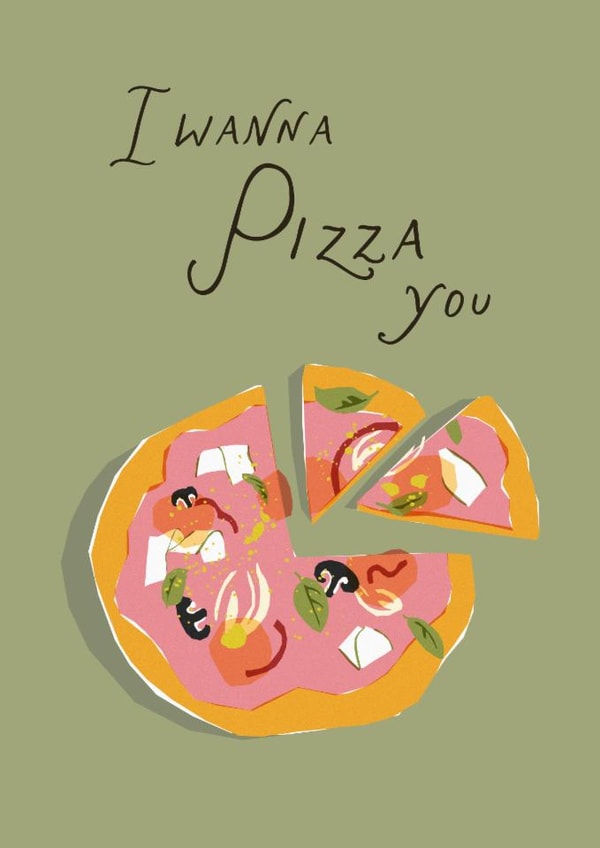 Classic Anniversary Card - I Wanna Pizza You created by Louisa Taylor