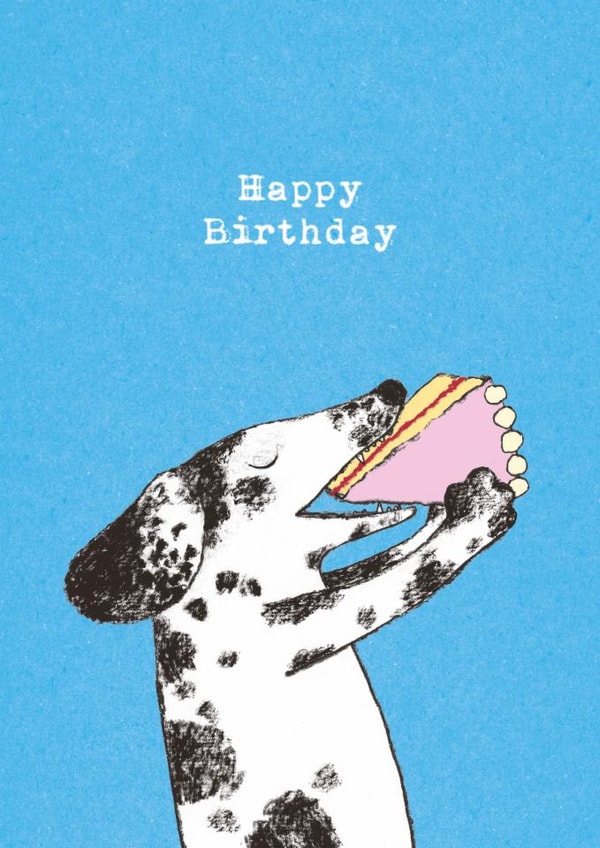 Cute Birthday Card - Spotty Dog - Cake created by Paper Bird
