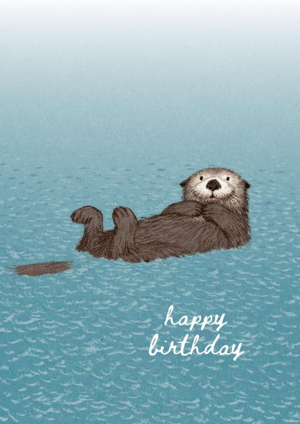 Cute Birthday Card - Sea Otter created by Paper Bird