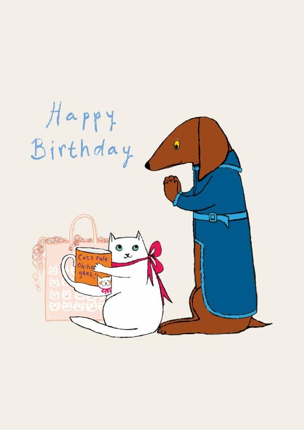 Cute Birthday Card - Cat & Dog created by Paper Bird