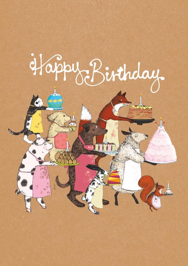 Cake Birthday Card - Animals With Cake created by Paper Bird