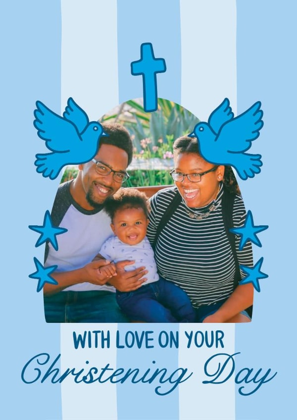 Cute Christening Card - For Boy - With Love On Your Christening Day created by TeePee Creations