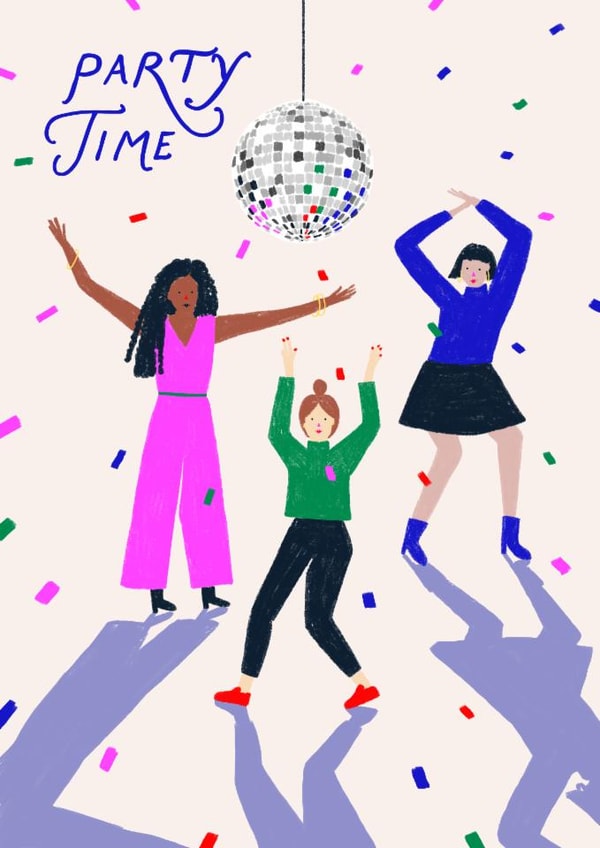 Classic Birthday Card - Party Time - For Her created by Louisa Taylor