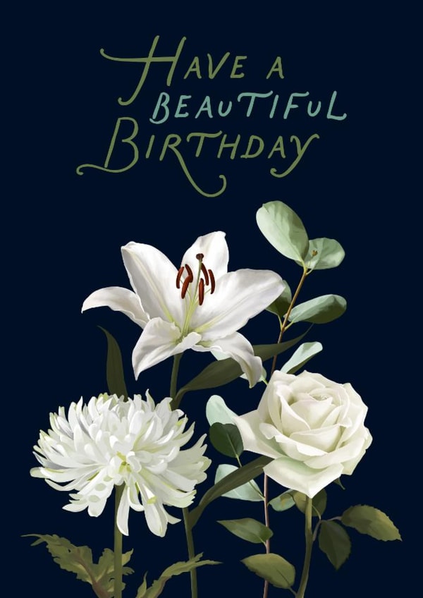 Classic Birthday Card - For Her - Beautiful Flowers created by Louisa Taylor