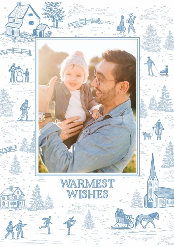 Classic Christmas Card - Winter Toile - Warmest Wishes created by Jenna Holcomb