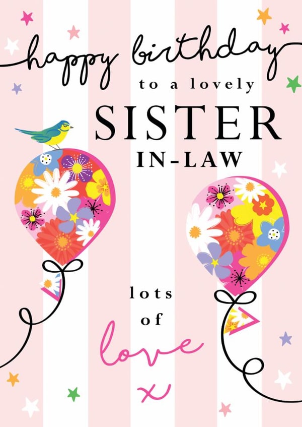 Classic Birthday Card - Lovely Sister-In-Law - Balloons created by Michelle Fiedler Design