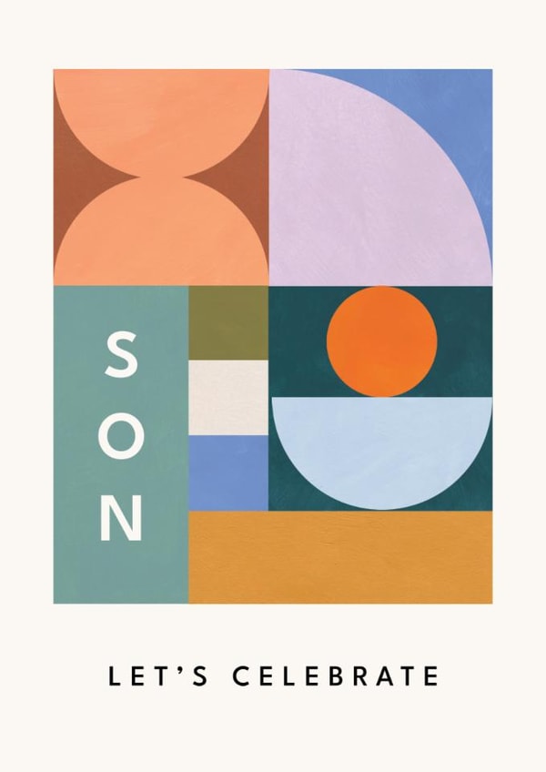 Arty Birthday Card - For Son - Bauhaus Shapes created by Lemon and Sugar 