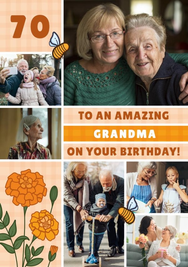 Pretty Birthday Card - 70th - Amazing Grandma created by Joanne Hawker