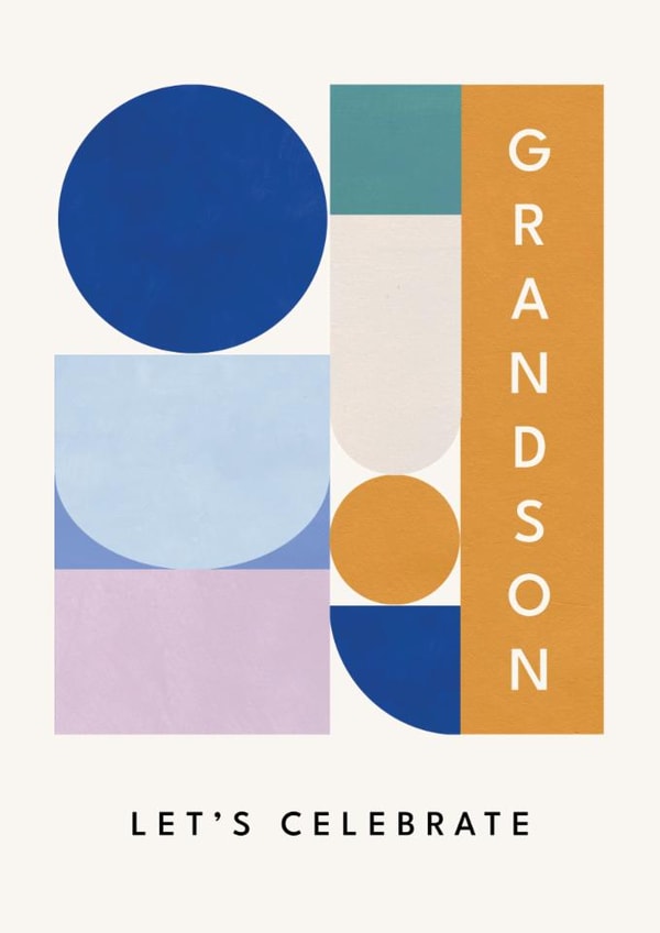 Arty Birthday Card - For Grandson - Bauhaus Shapes created by Lemon and Sugar 