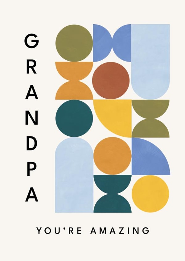 Arty Birthday Card - For Grandpa - Bauhaus Shapes created by Lemon and Sugar