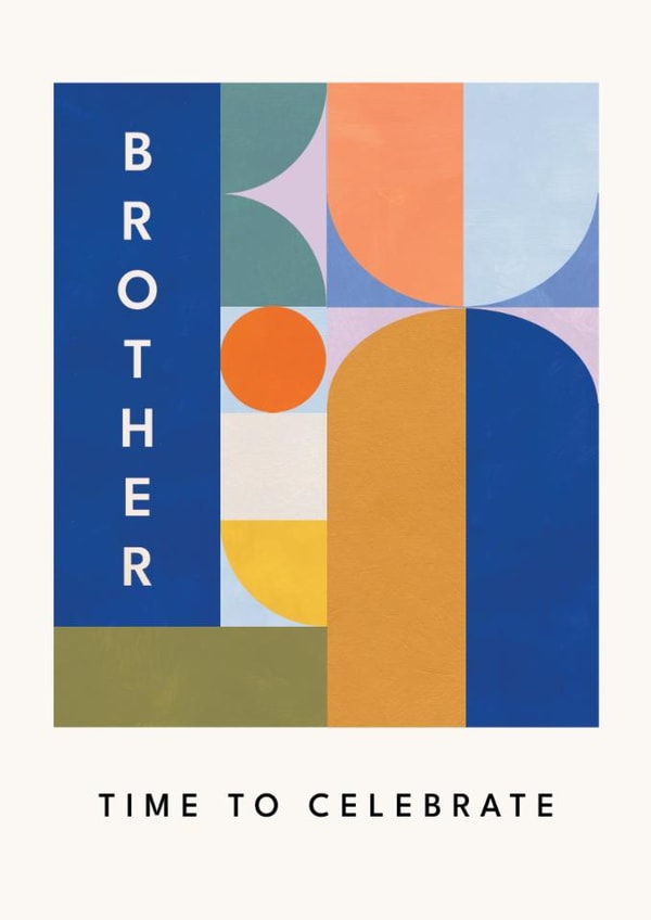 Arty Birthday Card - For Brother - Bauhaus Shapes created by Lemon and Sugar 
