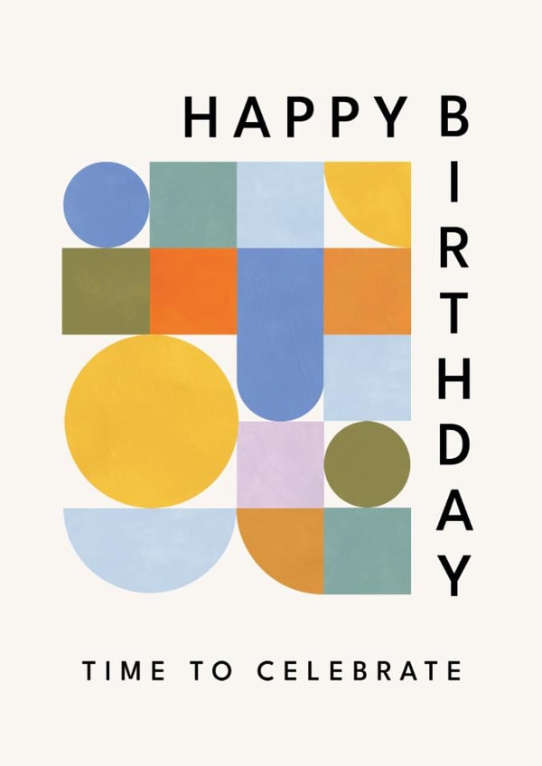 Arty Birthday Card - Bauhaus Shapes created by Lemon and Sugar