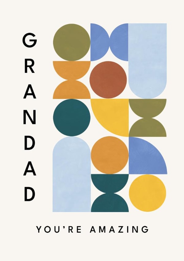 Arty Birthday Card - For Grandad - Bauhaus Shapes created by Lemon and Sugar 