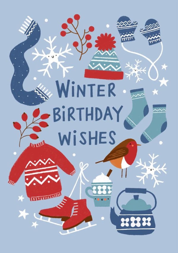 Cute Birthday Card - Winter Wishes created by Nicola Watson