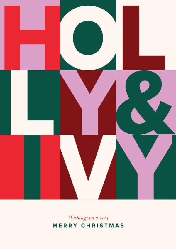 Colourful Typographic Christmas Card for Her created by Kelly Price