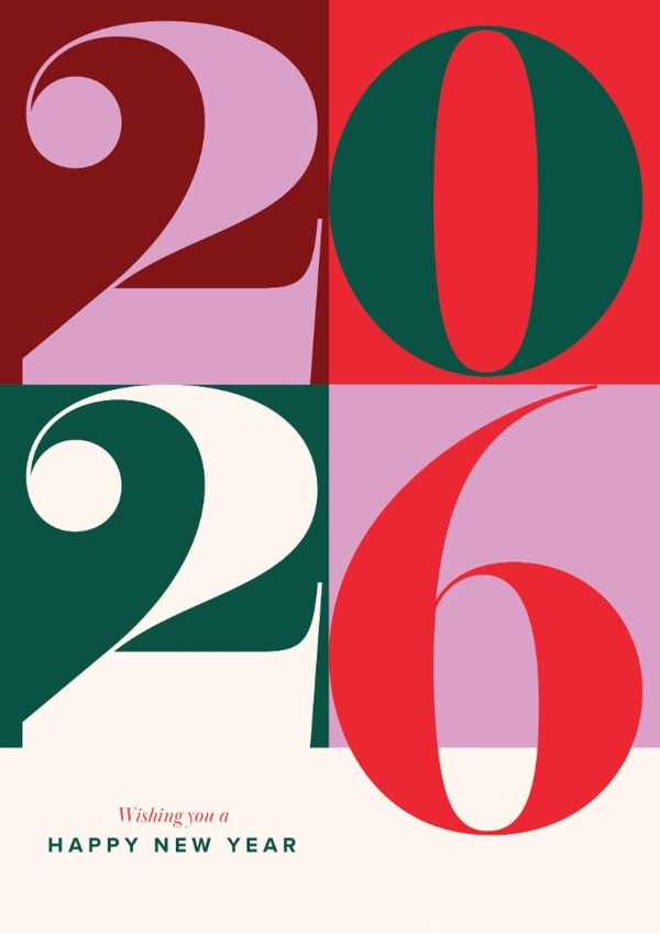 Classic New Year Card - 2026 - Modern Typography created by Kelly Price