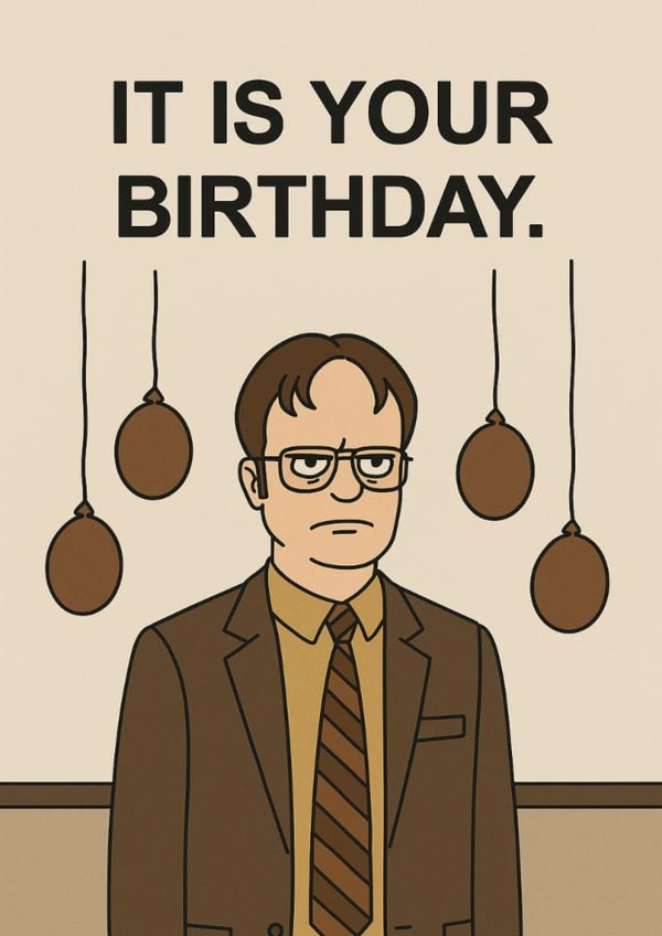 Birthday Card | Funny Office-Themed | For Him or Her | Dwight Schrute Quote created by Terrier Type