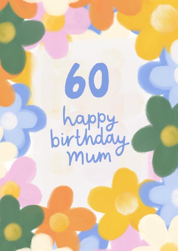 Pretty Birthday Card - 60th - For Mum - Florals created by Fliss Muir