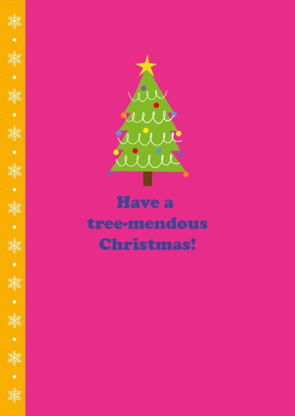 Cute Christmas Card - Tree - Pun created by Happy Street