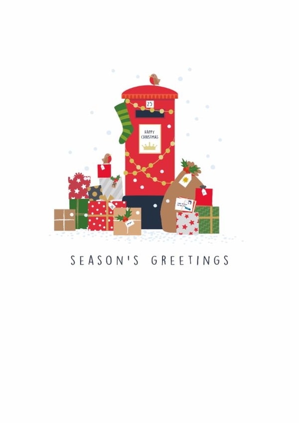 Classic Christmas Card - Postbox - Presents created by Klara Hawkins