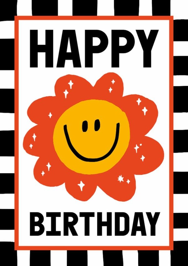 Cute Birthday Card — Smiling Flower created by Sanders de Roeper