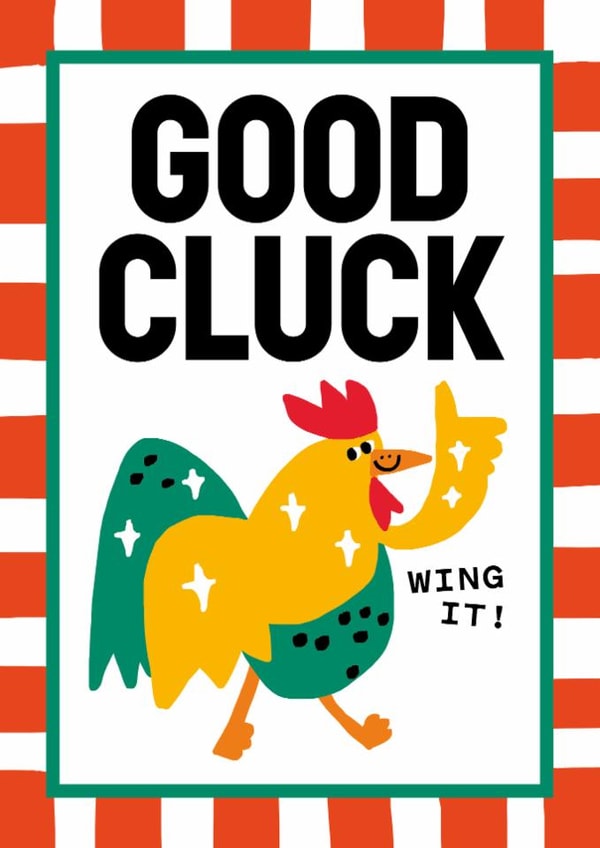 Funny Good Luck Card — Wing it created by Sanders de Roeper