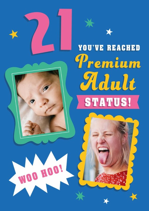 Classic Birthday Card - 21st - Premium Adult Status created by Dalia Clark Design