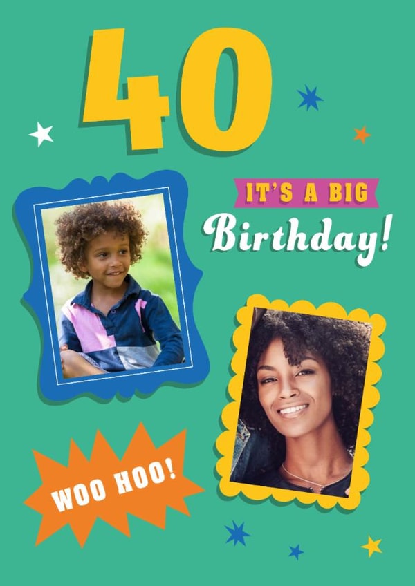 Classic Birthday Card - 40th - Woo Hoo created by Dalia Clark Design
