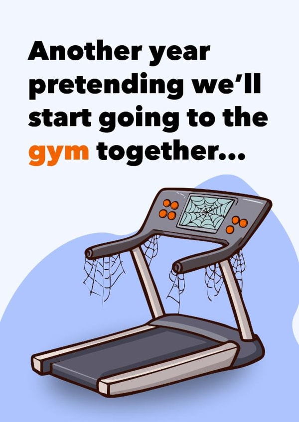 Funny Anniversary Card For Partner – Another Year Skipping The Gym created by That'll Do Cards