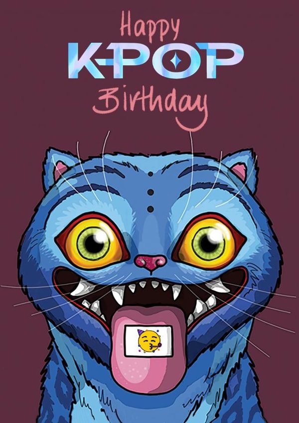Cute Birthday Card - K-Pop Demon Hunters - Derpy created by Bryony Jackson Walters