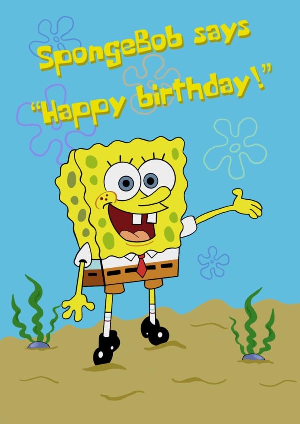 SpongeBob fans of all ages will love this card in a bright cheerful style. created by Sharonflemingart