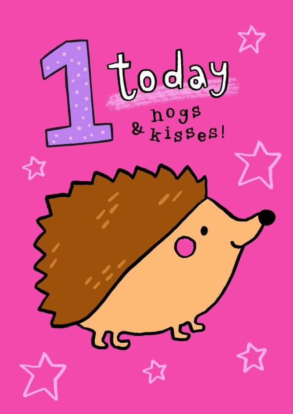 Cute Birthday Card - Hedgehog created by Louise Kade