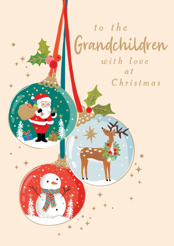 Cute Christmas, Santa, Reindeer, Snowman, Baubles, Grandchildren created by Rosanna Rossi