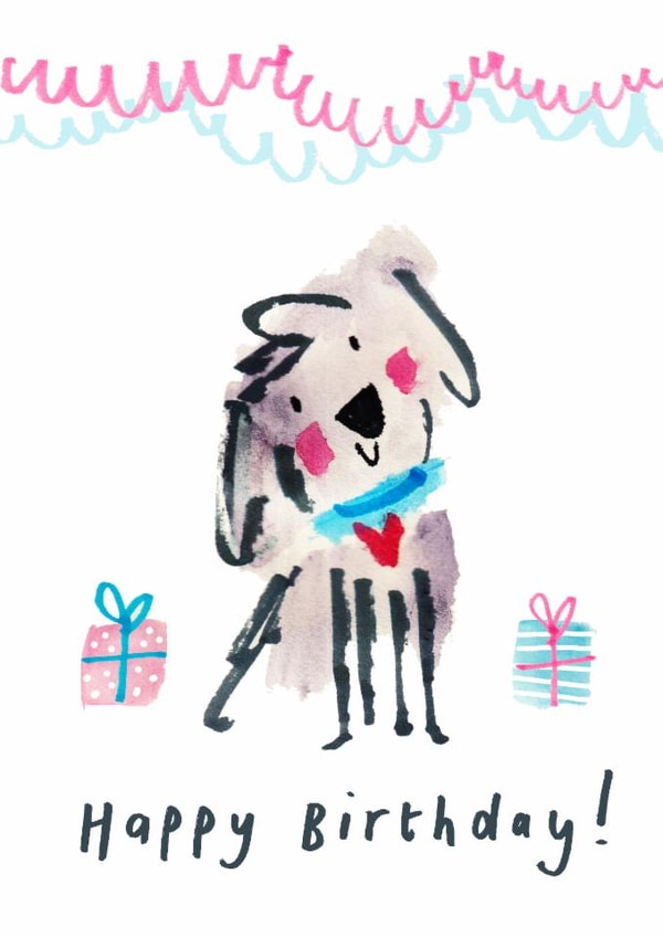 Cute birthday card for dog lovers created by Sketchy Muma
