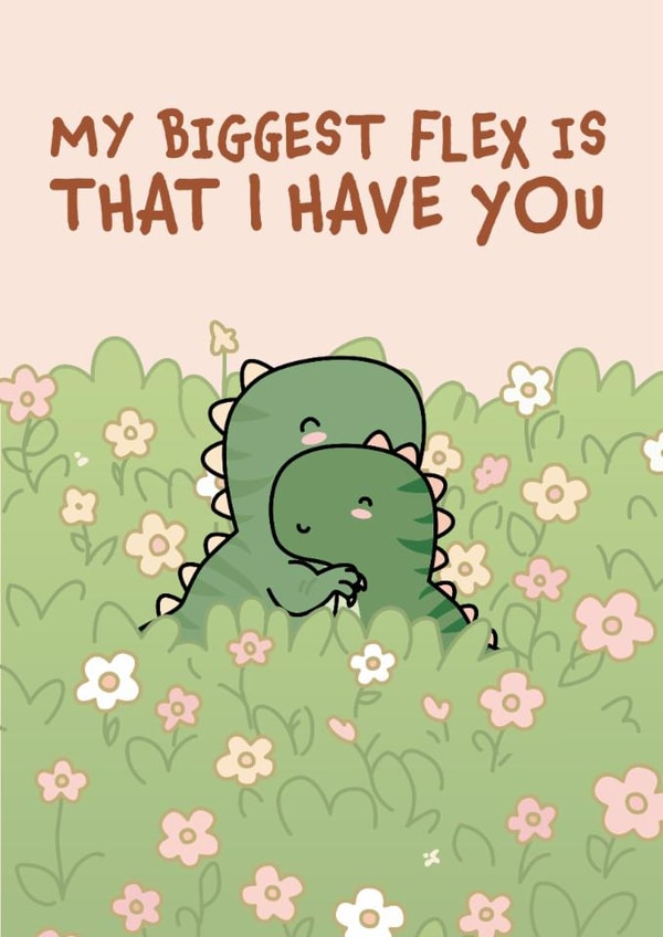 Cute Dinosaur Anniversary Card For Significant Other created by DesignShedCymru