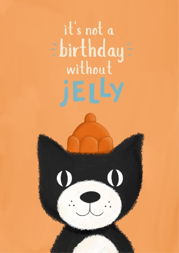 Cute Birthday Card - Jelly - Jellycat created by Sian Moore Illustration