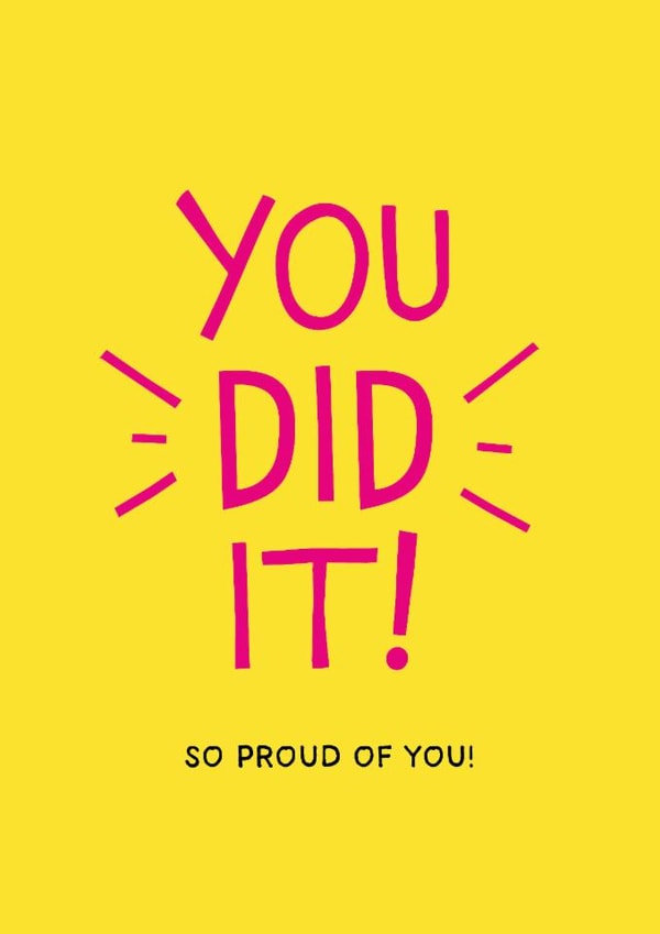 Congratulations card - You did it! so proud of you! created by Jellytot Illustration