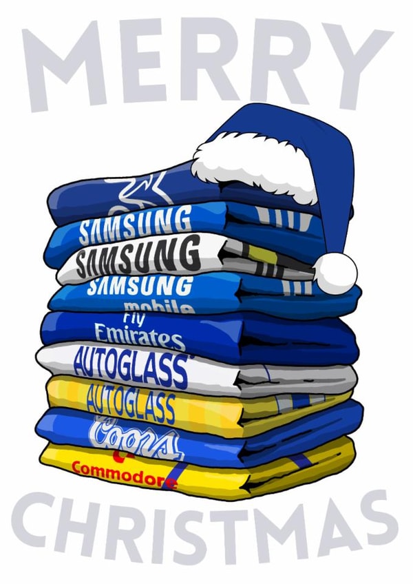 Classic Christmas Card - Chelsea FC - Football Shirts created by Pedges Houseboat