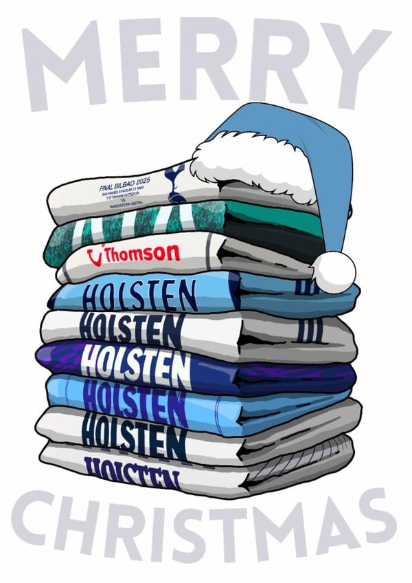 Classic Christmas Card - Football Shirts - Tottenham Hotspur created by Pedges Houseboat