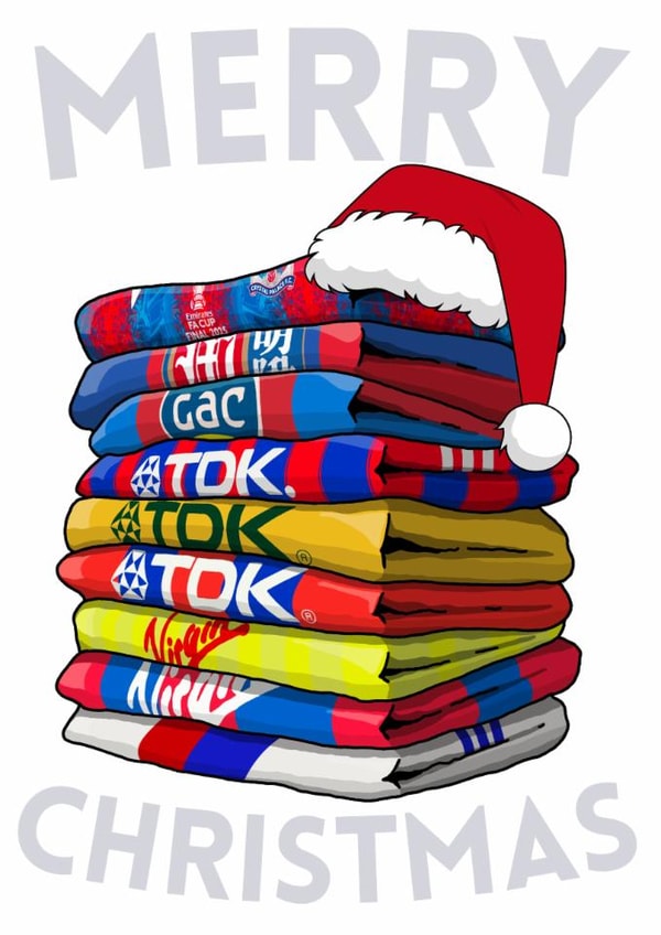 Classic Christmas Card - Crystal Palace - Football Shirts created by Pedges Houseboat