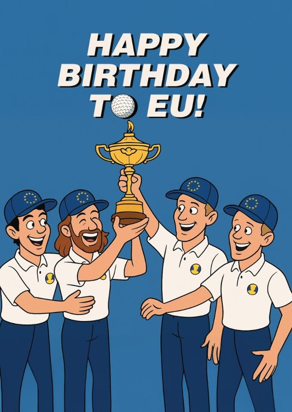 Birthday Card for golf fan - Sport - Ryder Cup - Rory Mcilroy - Tommy Fleetwood created by Liss Doodles