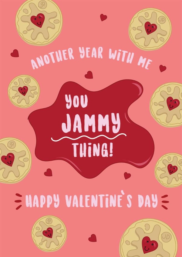 Funny Valentine's Day Card - You Jammy Thing created by @Laura Lonsdale Designs