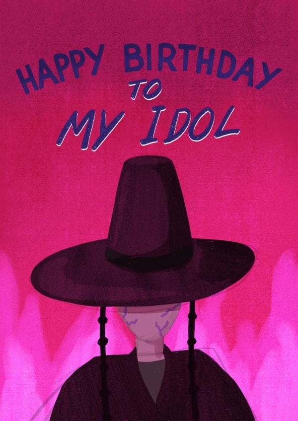 KPop Demon Hunters Birthday Card - My Idol - Saja Boys created by Silky Rose Design