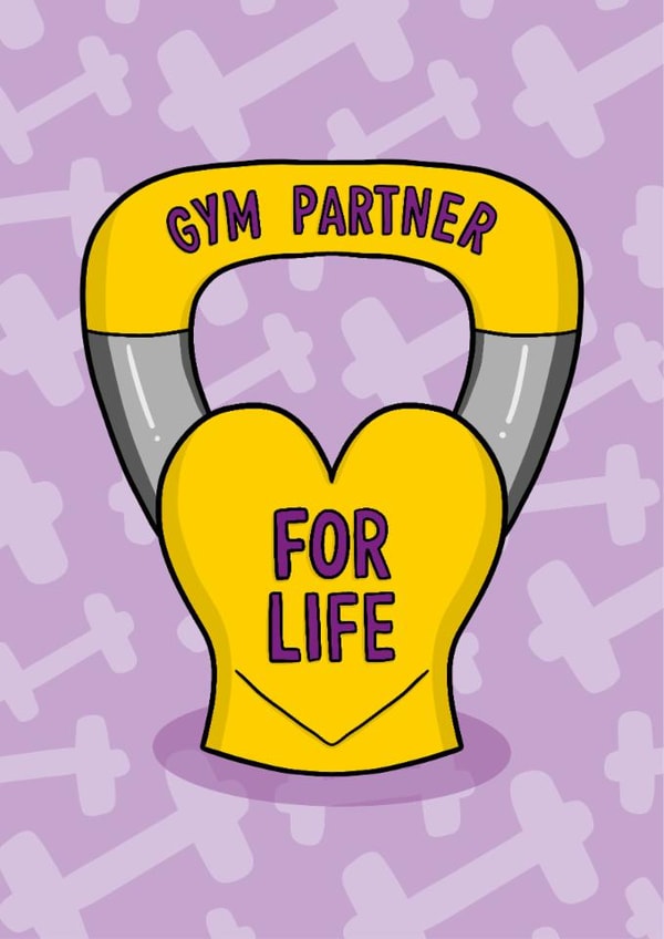 Fun Valentines Day Card - Gym Partner For Life created by TeePee Creations