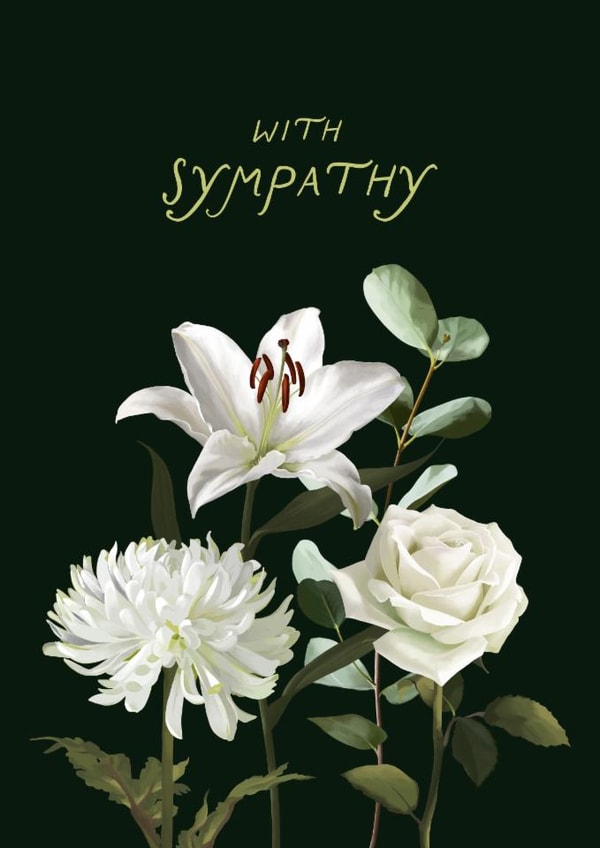 Classic Sympathy Card - Lily - Rose created by Louisa Taylor