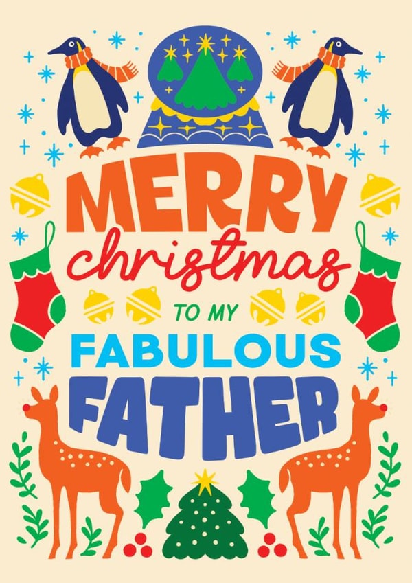 Classic Christmas Card - Fabulous Father - Reindeers created by OBJECTABLES