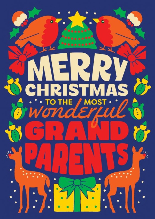 Classic Christmas Card - For Grandparents - Robins created by OBJECTABLES